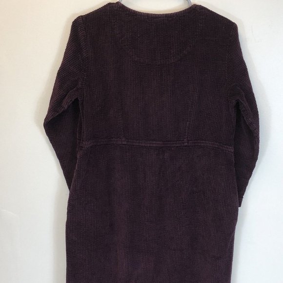 L.L. Bean Womens Brown Corduroy  Button Front Collarless Prairie Dress 6P Petite - Picture 5 of 5